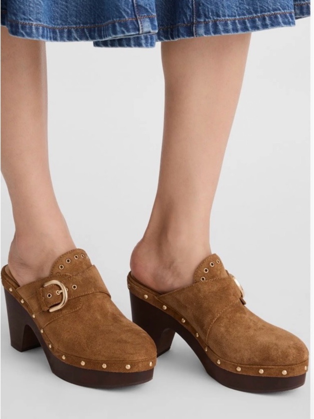 Madewell the Wes buckle clog in dark acorn NIB